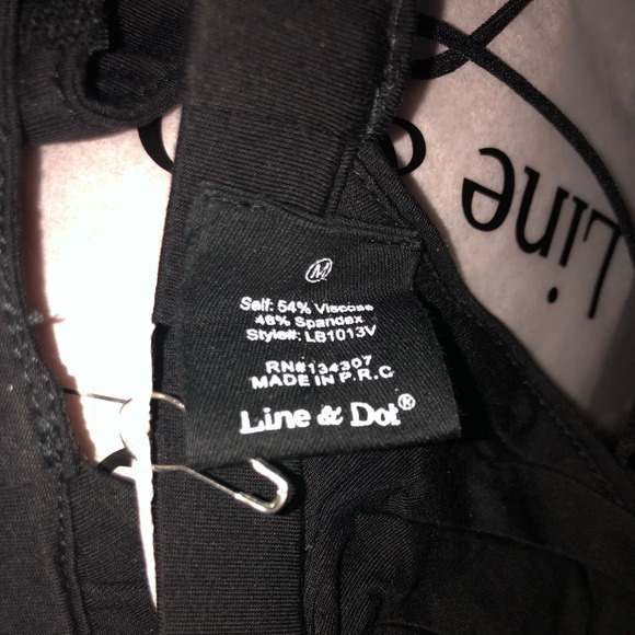 Line & Dot Black Bikini Top Size Medium - Picture 5 of 7
